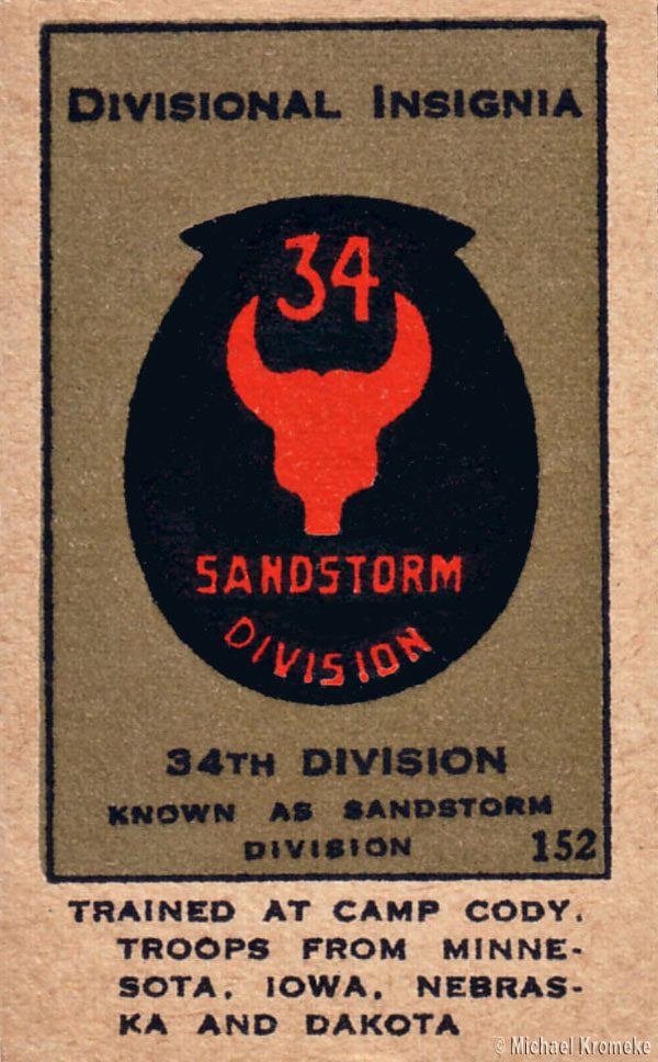 34th Infantry Division Tobacco Card