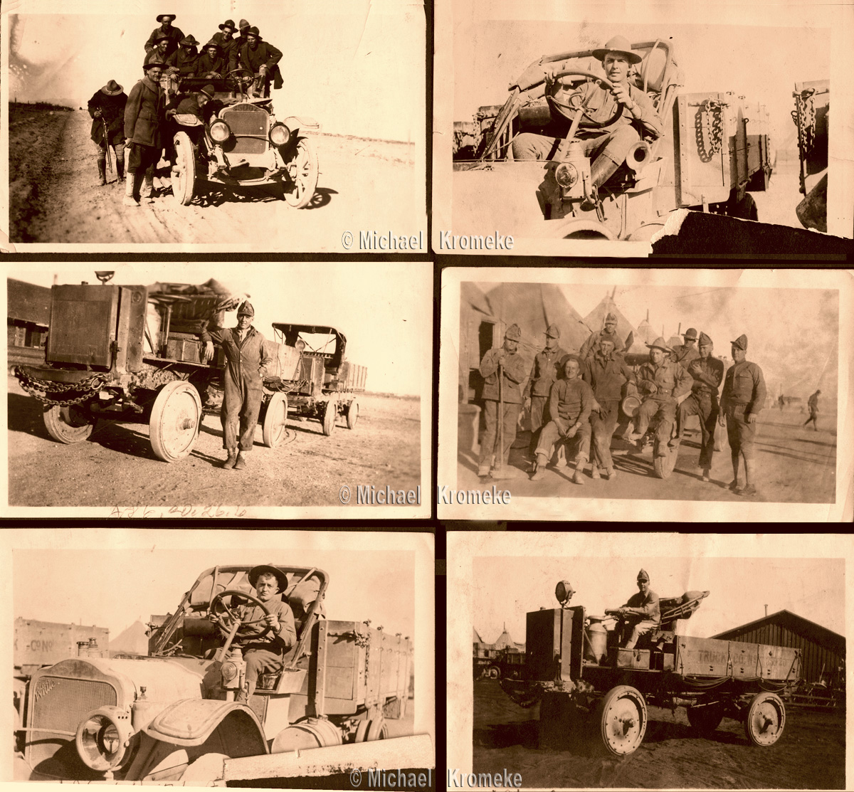 Camp Cody Soldiers With Vehicles, 1917-1918