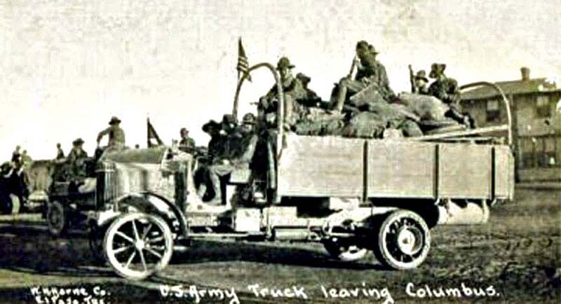 Machine Gun Co. - U.S. Army Truck Leaving Columbus, New Mexico