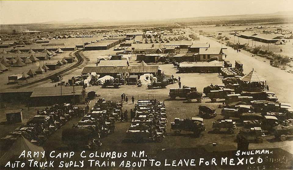 Army Camp Columbus, New Mexico Auto Truck Supply Train About to Leave for Mexico