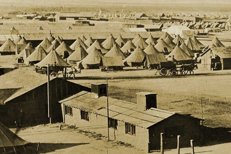 Bird's Eye View of Columbus, New Mexico - Showing Military Camps