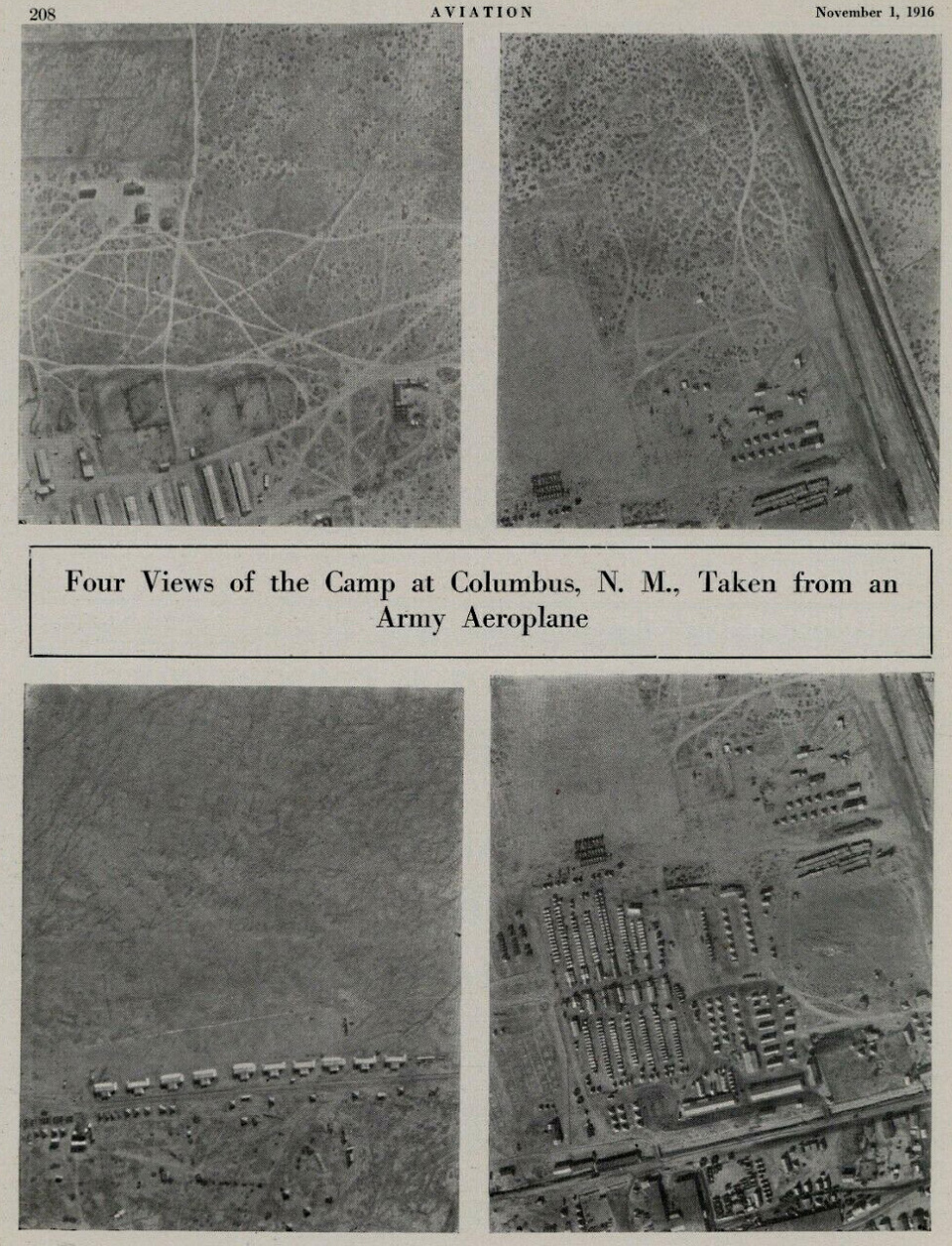 Four View Of The Camp At Columbus, New Mexico