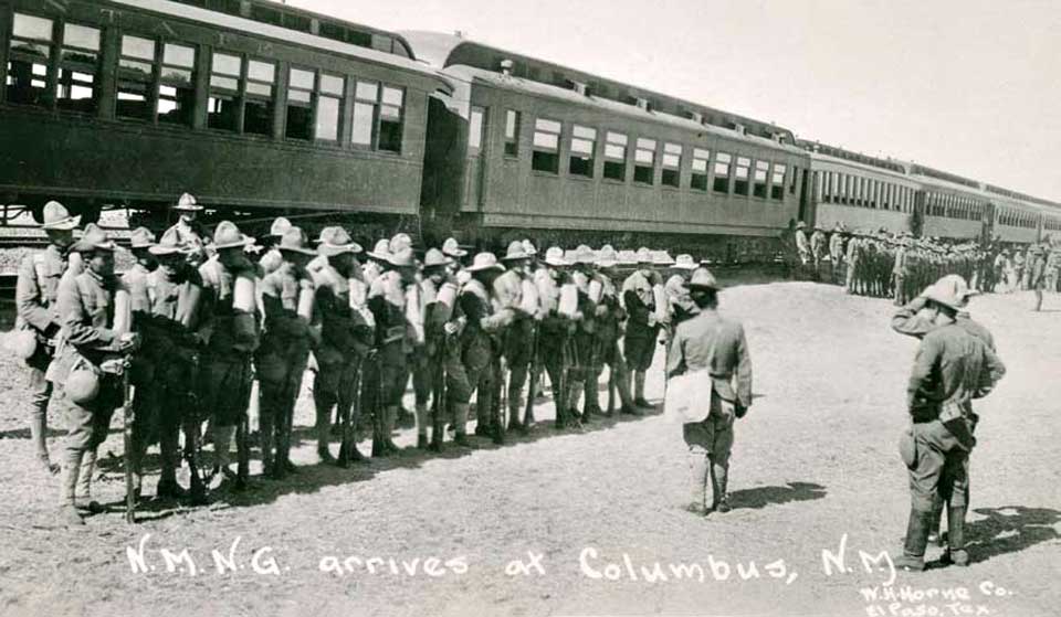 New Mexico National Guard Arrving at Columbus, New Mexico by Train