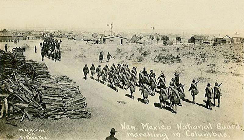 New Mexico National Guard Marching In Columbus, New Mexico