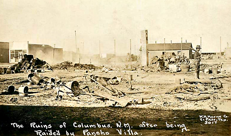 Smoking Ruins of Columbus New Mexico - March 9, 1916
